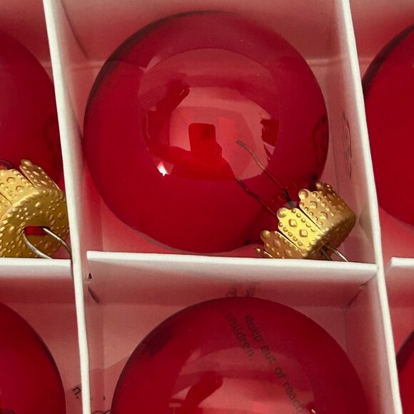 Set of 20 Ikea Vinterfint Small Round Red Glass Christmas Ornaments NEW IN BOX - Picture 8 of 12